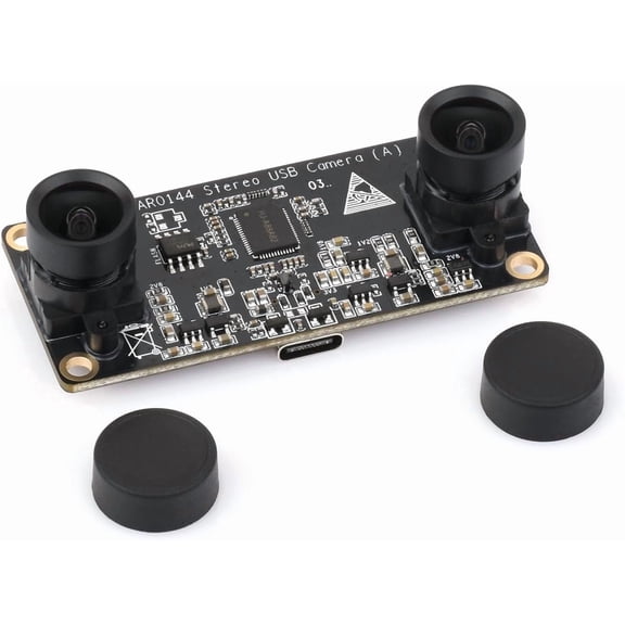 AR0144 2MP Stereo USB Camera Module, AR0144 Sensor Chip, USB2.0 Port, Synchronized Same-Frame Output, 52mm Baseline, Featuring Distortion-Free Lenses