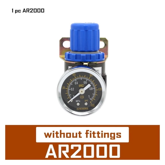 AR2000 1/4''Pneumatic Mini Air Pressure Relief Control, Compressor Regulator Treatment Units Valve Gauge Fitting ,Adjustable