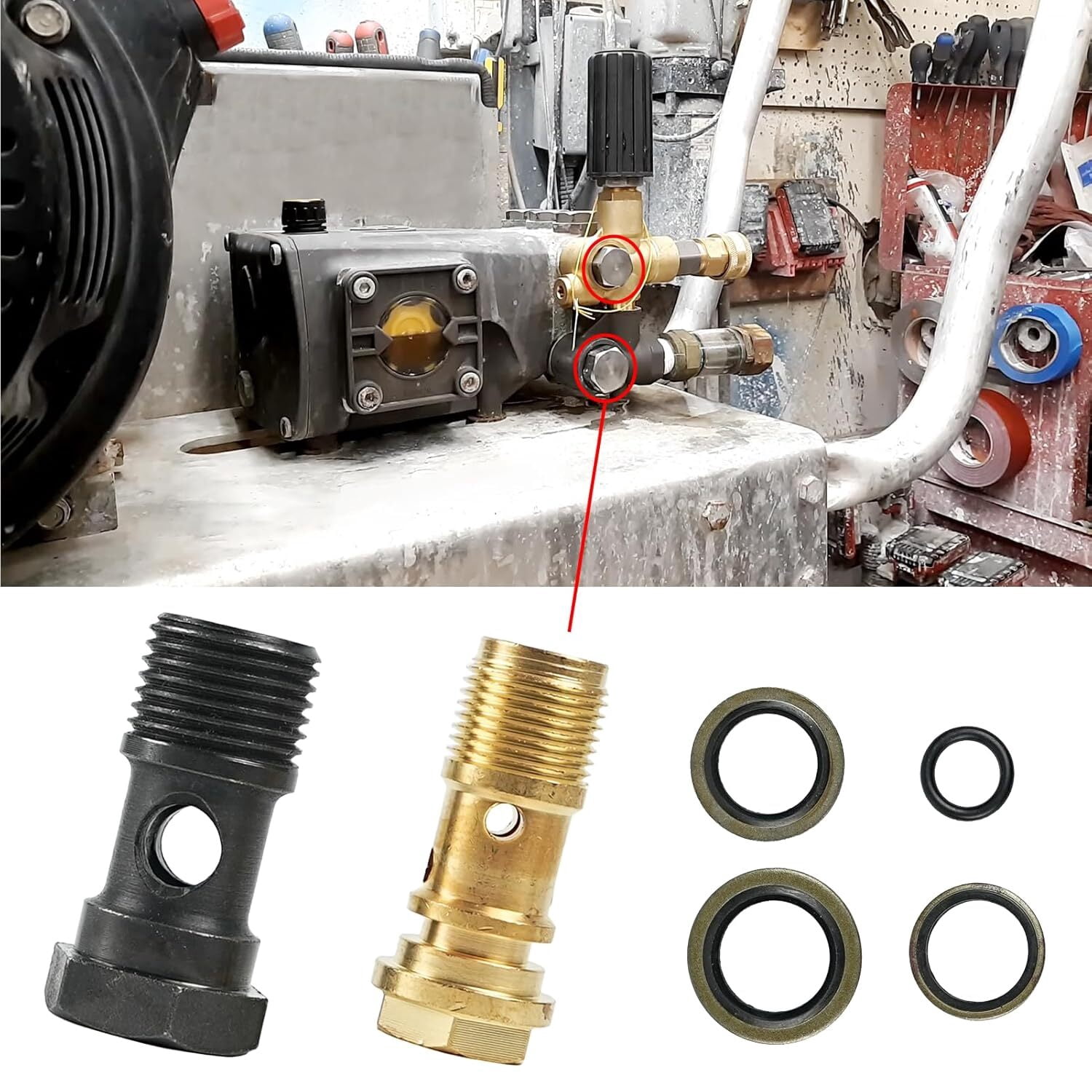 Unloader Mounting Block AR2119 Gymatic 3/B Unloader Mounting Bolt Kit for Annovi Reverberi XM ...