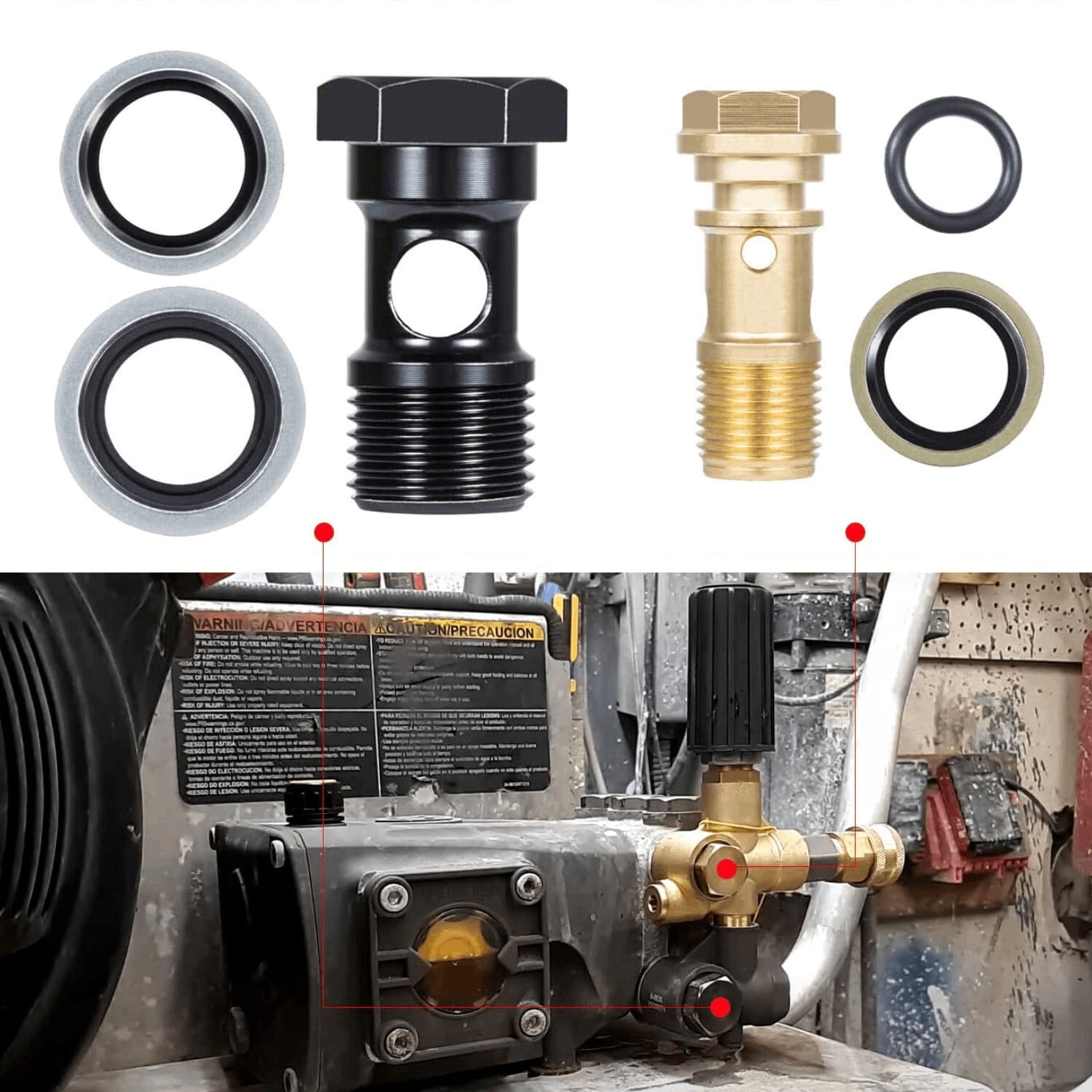 Unloader Mounting Block AR2119 Gymatic 3/B Unloader Mounting Bolt Kit for Annovi Reverberi XM ...