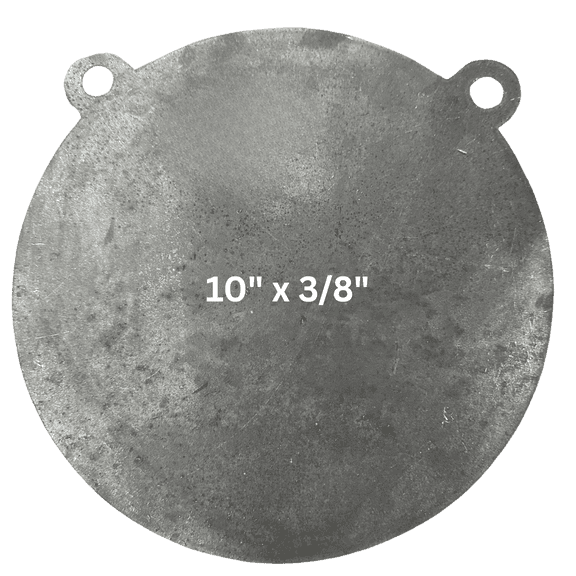 AR500 Steel Gong Shooting Target 3/8" 10" Round 2-Hole
