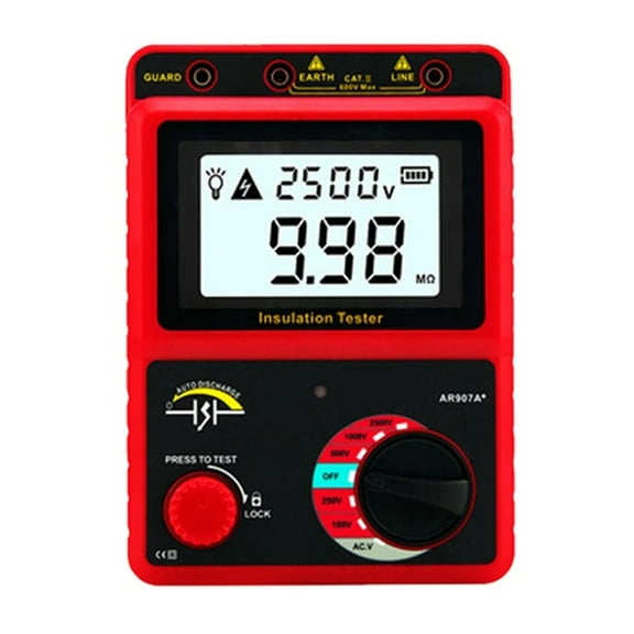 AR907A+ Insulation Resistance Tester Digital Megohmmeter AC / DC Voltage Tester Ohm Meter