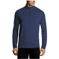 thumbnail image 1 of ARADOX Men's DRI Release 1/4 ZIP Base Layer Performance Top, Merino blend (Blue Iris, Large), 1 of 2