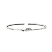 ARAIYA 10K White Gold Diamond Bangle Bracelet (1/10 cttw, I2-I3 Clarity, I-J Color) 7"