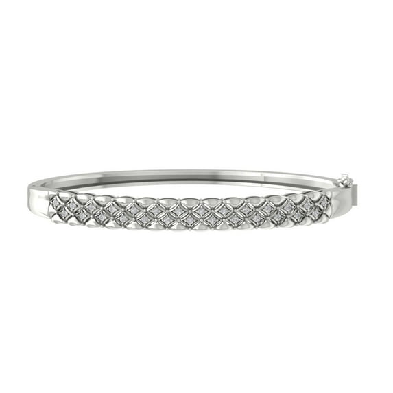 ARAIYA 10K White Gold Lab Grown Diamond Bangle Bracelet (1/3 cttw, VS Clarity, D-E Color) 7"