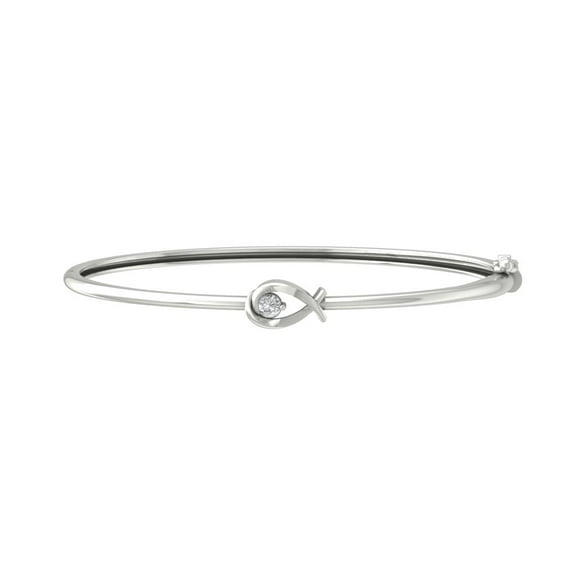 ARAIYA 10K White Gold Lab Grown Diamond Bangle Bracelet (1/6 cttw, VS Clarity, D-E Color) 7"