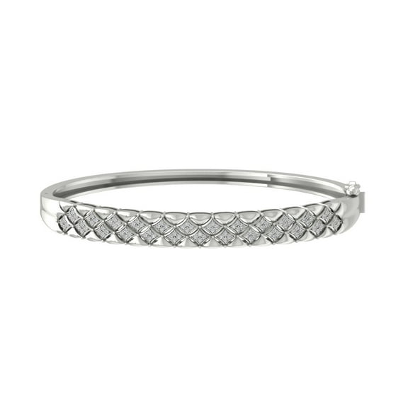 ARAIYA 10K White Gold Lab Grown Diamond Bangle Bracelet (3/8 cttw, VS Clarity, D-E Color) 7"