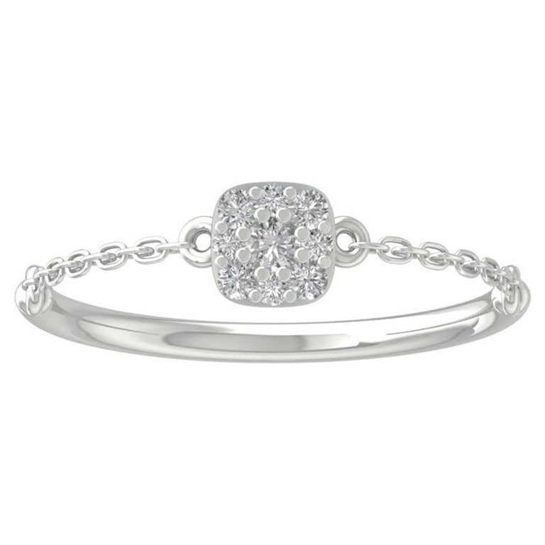 ARAIYA 10K White Gold Round Cluster Diamond Engagement Ring 1 10 cttw I J Color I2 I3 Clarity Size 8.5 Walmart