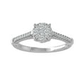 thumbnail image 1 of ARAIYA 10K White Gold Round Cluster Diamond Engagement Ring (1/2 cttw, I-J Color, I2-I3 Clarity), Size 5, 1 of 4