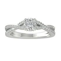 ARAIYA 10K White Gold Round Diamond Engagement Ring (3/4 cttw, I-J Color, I2-I3 Clarity), Size 10