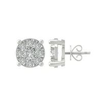 ARAIYA 10K White Gold Round Diamond Stud Earrings (1/2 cttw, I2-I3 Clarity, I-J Color)