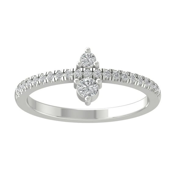 ARAIYA 10K White Gold Round Diamond Wedding Band Ring (1/3 cttw, I-J Color, I2-I3 Clarity), Size 5.5
