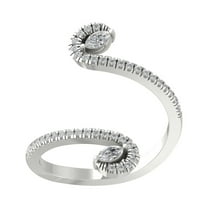 ARAIYA 10K White Gold Round and Marquise-shape Diamond Fashion Band Ring (1/3 cttw, I-J Color, I2-I3 Clarity), Size 10