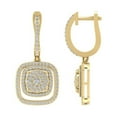 thumbnail image 1 of ARAIYA 10K Yellow Gold Cluster Lab Grown Diamond Dangle Earrings (1 cttw, VS Clarity, D-E Color), 1 of 5