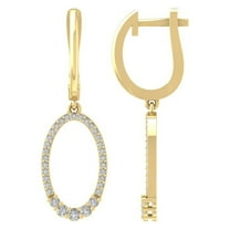 ARAIYA 10K Yellow Gold Round Diamond Dangle Earrings (3/8 cttw, I2-I3 Clarity, I-J Color)