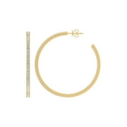 ARAIYA 10K Yellow Gold Round Lab Grown Diamond C-Hoop Earrings (1 5/8 cttw, VS Clarity, D-E Color)
