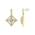 thumbnail image 1 of ARAIYA 10K Yellow Gold Round Lab Grown Diamond Dangle Earrings (3/4 cttw, VS Clarity, D-E Color), 1 of 5