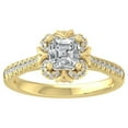 thumbnail image 1 of ARAIYA 10K Yellow Gold Round and Asscher-shape Diamond Engagement Ring (1 1/3 cttw, I-J Color, I2-I3 Clarity), Size 6, 1 of 4