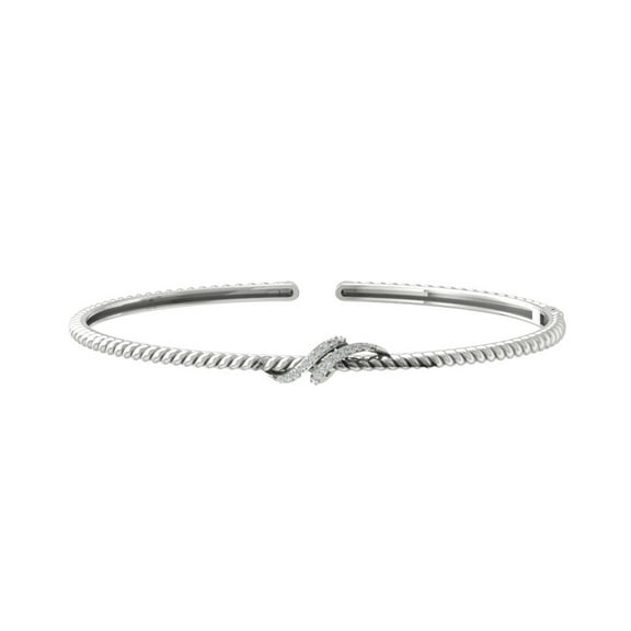 ARAIYA 14K White Gold Lab Grown Diamond Bangle Bracelet (1/10 cttw, VS Clarity, D-E Color) 7"