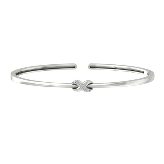 ARAIYA 14K White Gold Lab Grown Diamond Bangle Bracelet (1/20 cttw, VS Clarity, D-E Color) 7"