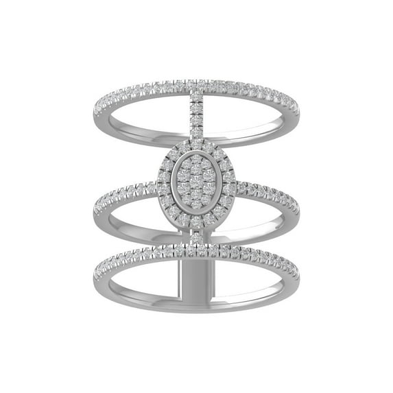 ARAIYA 14K White Gold Round Cluster Diamond Engagement Ring (1/2 cttw, I-J Color, I2-I3 Clarity), Size 9.5