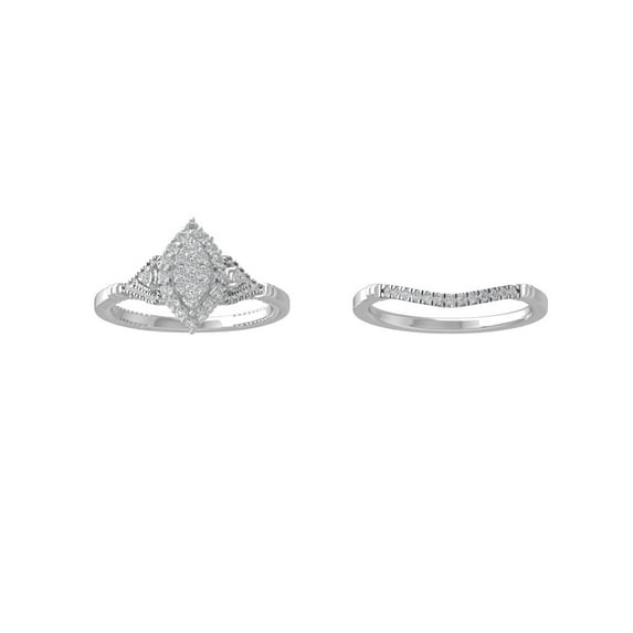 ARAIYA 14K White Gold Round Cluster Diamond Engagement Ring (5/8 cttw, I-J Color, I2-I3 Clarity), Size 7.5