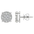 thumbnail image 1 of ARAIYA 14K White Gold Round Cluster Lab Grown Diamond Stud Earrings (1/2 cttw, VS Clarity, D-E Color), 1 of 4