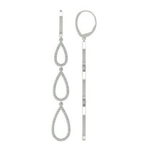 ARAIYA 14K White Gold Round Diamond Drop and Dangle Earrings (3/4 cttw, I2-I3 Clarity, I-J Color)
