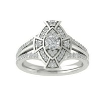 ARAIYA 14K White Gold Round Diamond Engagement Ring (3/4 cttw, I-J Color, I2-I3 Clarity), Size 10