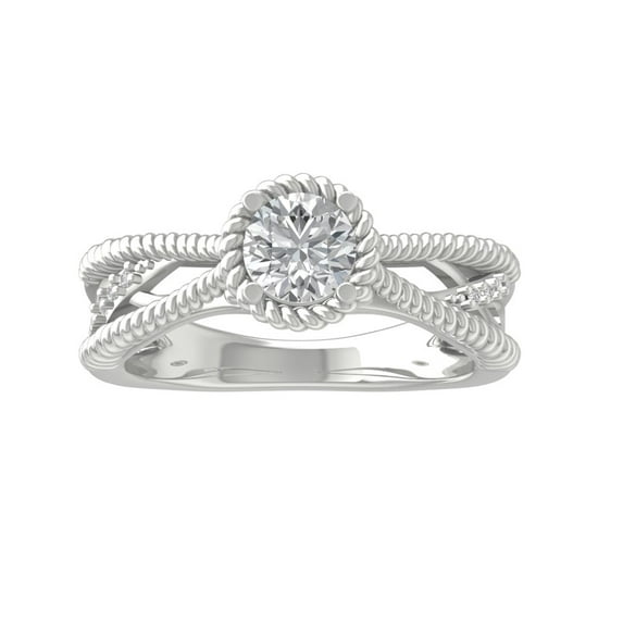 ARAIYA 14K White Gold Round Diamond Engagement Ring (3/4 cttw, I-J Color, I2-I3 Clarity), Size 5