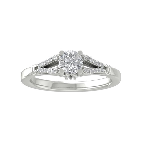 ARAIYA 14K White Gold Round Diamond Engagement Ring (5/8 cttw, I-J Color, I2-I3 Clarity), Size 7