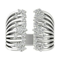 ARAIYA 14K White Gold Round Diamond Fashion Band Ring (1/4 cttw, I-J Color, I2-I3 Clarity), Size 10