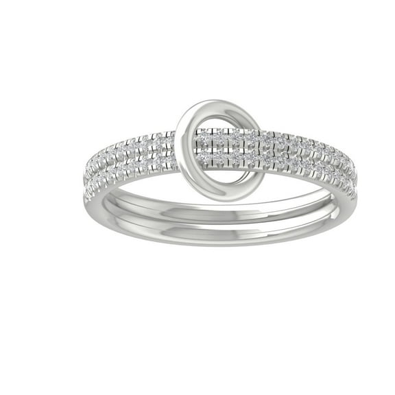 ARAIYA 14K White Gold Round Diamond Fashion Band Ring (1/4 cttw, I-J Color, I2-I3 Clarity), Size 10