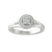ARAIYA 14K White Gold Round Diamond Halo Engagement Ring (1/2 cttw, I-J Color, I2-I3 Clarity), Size 10