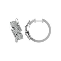ARAIYA 14K White Gold Round Diamond Hoop Earrings (3/4 cttw, I2-I3 Clarity, I-J Color)