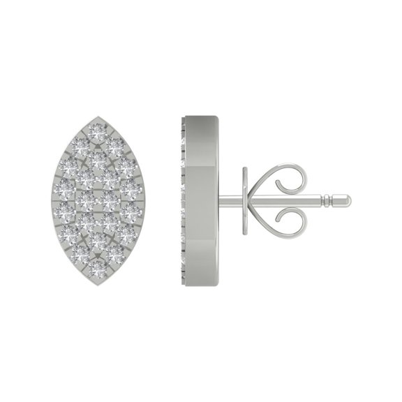 ARAIYA 14K White Gold Round Diamond Stud Earrings (1/10 cttw, I2-I3 Clarity, I-J Color)