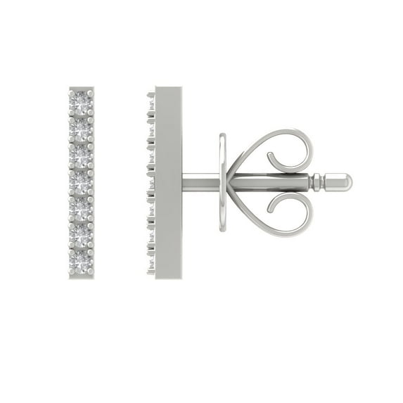 ARAIYA 14K White Gold Round Diamond Stud Earrings (1/20 cttw, I2-I3 Clarity, I-J Color)