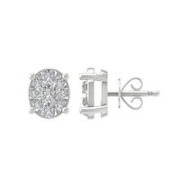 ARAIYA 14K White Gold Round Diamond Stud Earrings (1/8 cttw, I2-I3 Clarity, I-J Color)