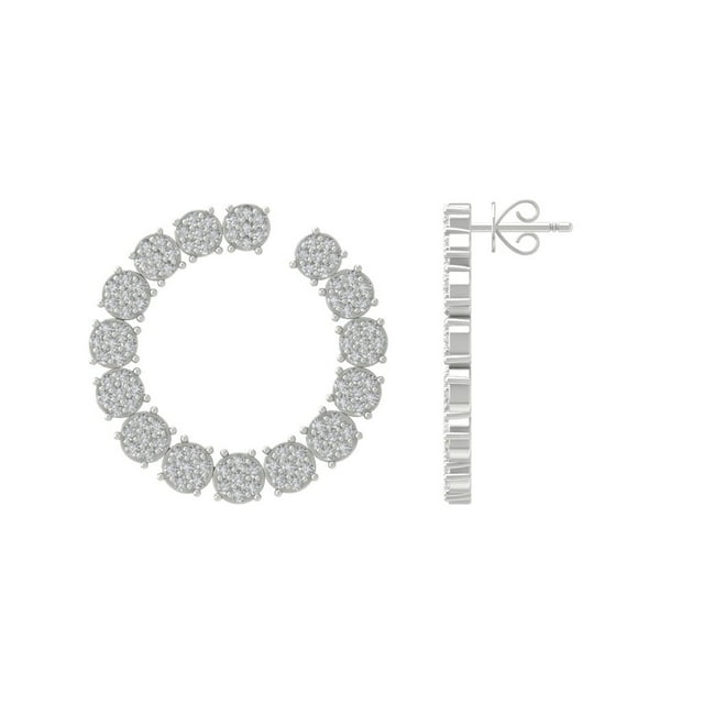ARAIYA 14K White Gold Round Diamond Stud Earrings (1 cttw, I2-I3 Clarity, I-J Color)