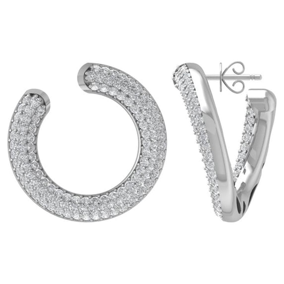 ARAIYA 14K White Gold Round Diamond Stud Earrings (3/4 cttw, I2-I3 Clarity, I-J Color)