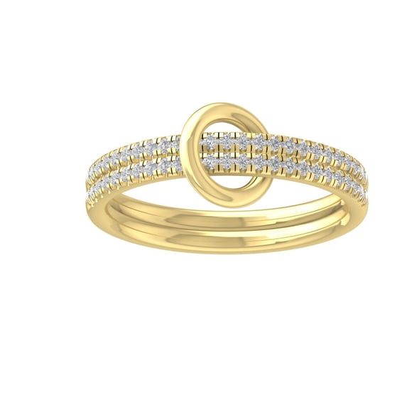 ARAIYA 14K Yellow Gold Round Diamond Fashion Band Ring (1/4 cttw, I-J Color, I2-I3 Clarity), Size 8.5