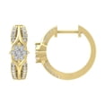 thumbnail image 1 of ARAIYA 14K Yellow Gold Round Diamond Hoop Earrings (3/8 cttw, I2-I3 Clarity, I-J Color), 1 of 4