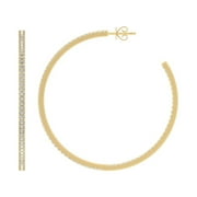 ARAIYA 14K Yellow Gold Round Lab Grown Diamond C-Hoop Earrings (2 cttw, VS Clarity, D-E Color)