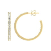 ARAIYA 14K Yellow Gold Round Lab Grown Diamond C-Hoop Earrings (7/8 cttw, VS Clarity, D-E Color)