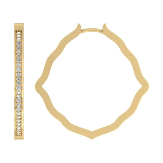 ARAIYA 14K Yellow Gold Round Lab Grown Diamond Hoop Earrings (1 cttw, VS Clarity, D-E Color)