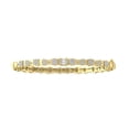 thumbnail image 1 of ARAIYA 14K Yellow Gold Round and Baguette-Shape Lab Grown Diamond Bangle Bracelet (1 cttw, VS Clarity, D-E Color) 7", 1 of 4