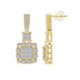 thumbnail image 1 of ARAIYA 14K Yellow Gold Round and Pear Shape Diamond Dangle Earrings (2 cttw, I2-I3 Clarity, I-J Color), 1 of 4