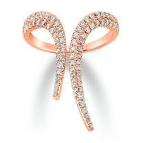 ARAIYA FINE JEWELRY 10K Rose Gold Diamond Deconstructed Fashion Ring (5/8 cttw, I-J Color, I2-I3 Clarity), Size 7