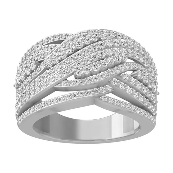 ARAIYA FINE JEWELRY 10K Solid White Gold Diamond Wedding Anniversary Band Ring (1 1/4 cttw, I-J Color, I2-I3 Clarity) Size 6.5