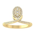 thumbnail image 1 of ARAIYA FINE JEWELRY 10K Solid Yellow Gold Cluster Diamond Engagement Ring (1/4 cttw, I-J Color, I2-I3 Clarity) Size 7.5, 1 of 1